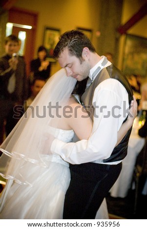 stock photo bride and groom have first dance