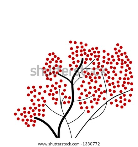 Red Berry Tree Vector - 1330772 : Shutterstock