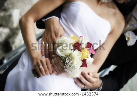 stock photo wedding pose with bride and groom