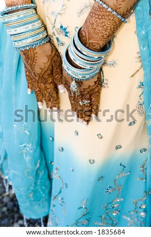 stock photo henna hands at indian wedding