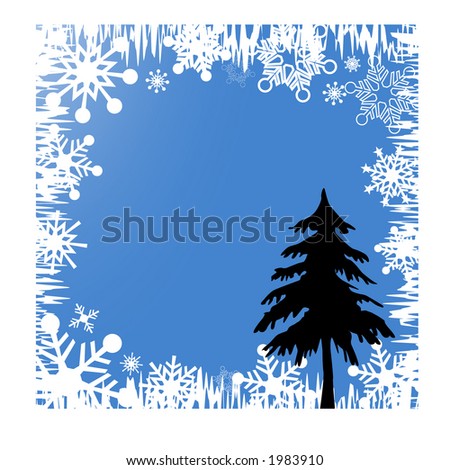 tree with snowflake border
