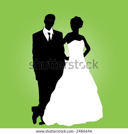 stock vector bride and groom vector
