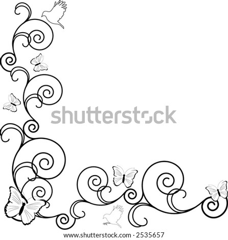 Logo Design  on Filigree Bird And Butterfly Border Stock Vector 2535657   Shutterstock