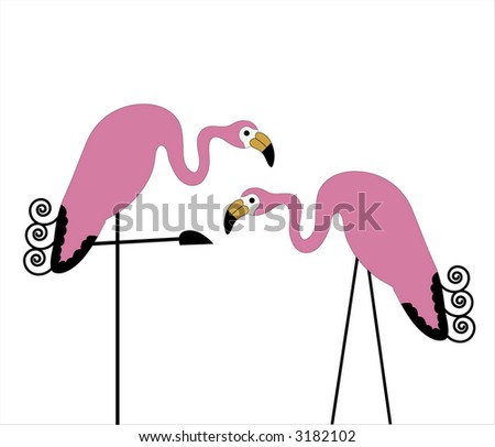 stock vector : pink flamingo vector