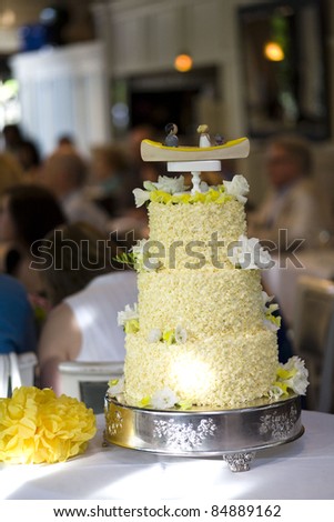 beautiful tiered yellow wedding cake