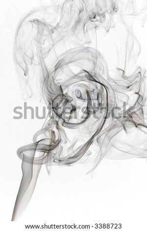 Wallowing semi-transparent smoke on white background.