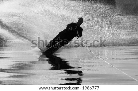 Water ski silhouette
