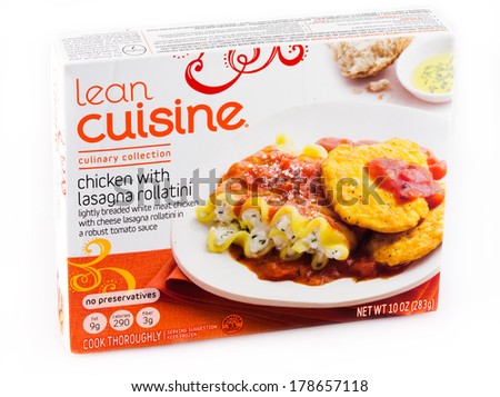 DeLand, FL, USA - February 23, 2014: Lean Cuisine is a popular brand of frozen entres and dinners sold in the United States, Canada, and Australia.