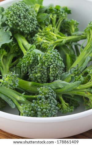 Broccoli sprouts in dish.