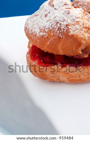 Strawberry pastry, with shadow