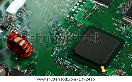 Electronic Components  #2,  Red Wire Coil and CPU