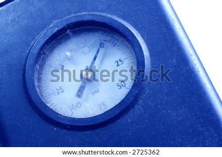Dusty air compressor dial in blue