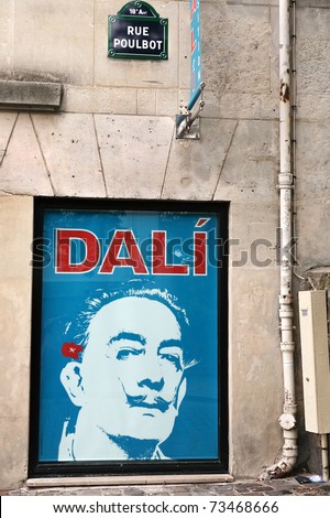 PARIS-AUGUST 23: Dali poster on \