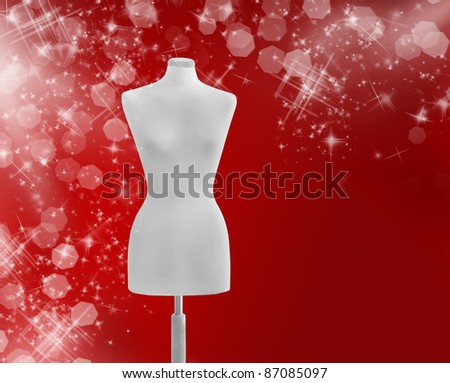 Fashion winter background, real fashion mannequin used.