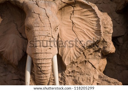 elephant statue on the Bridge of Time, Sun City resort, South Africa