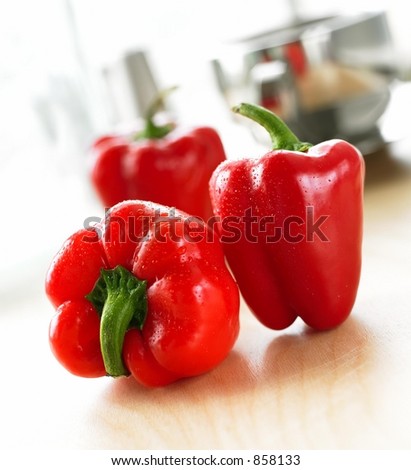 Three Red Peppers in the Kitchen
