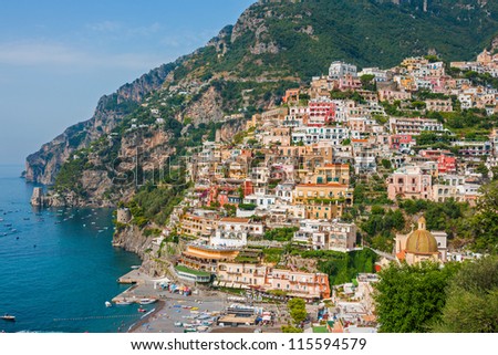 Beautiful Positano city on Amalfi Coast, Italy