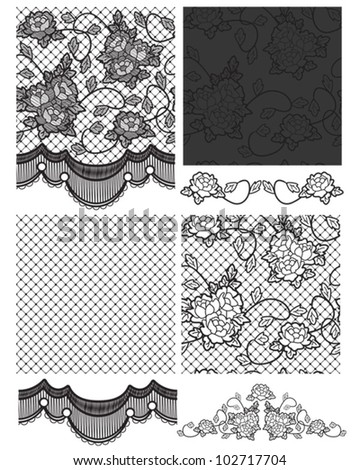 Gothic Lace Vector Seamless Patterns. Right on trend for high street  fashion. Use for fabric projects or paper craft. - Stock Image - Everypixel