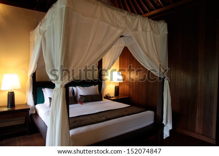 Interior Of A Modern Resort Bedroom - Travel And Tourism.