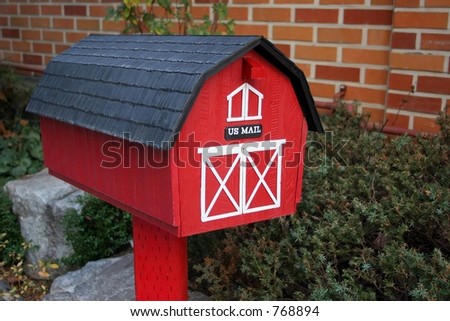 Red letter box with US mail on the front