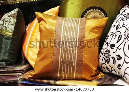Beautiful handmade silk pillows from Thailand.
