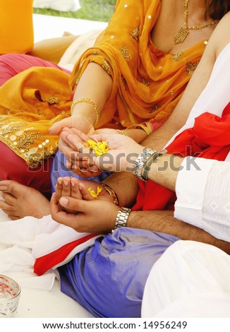 stock photo Closeup of a traditional Indian wedding ceremony