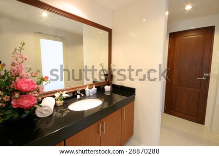 Bath room of a modern house - home interiors.
