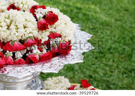 stock photo Floral decorations at an Indian wedding