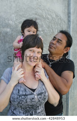 Portrait of a multi-ethnic family: Thai/American.