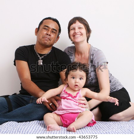 Portrait of a multi-ethnic family: Thai/American.