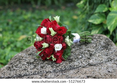 Red And White Roses Bouquet. red and white roses.