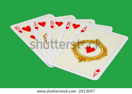 the flush royal combination isolated with clipping path
