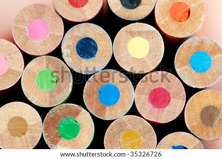 Colorful background pattern from disordered circle pencils