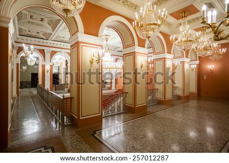 Saint Petersburg, Russia - October 31 2013. Interiors of the Taleon Imperial Hotel, that housed in the former Eliseev Palace on October 31, 2013 in Saint Petersburg, Russia.