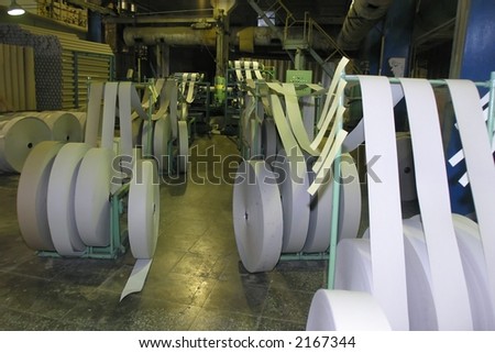 Roll of paper in a paper factory
