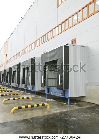 Warehouse complex. Place for unloading of transport. loading dock
