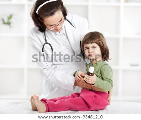 Cute little girl at the doctor\'s office