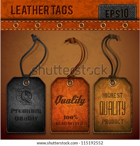Leather tags set - eps 10