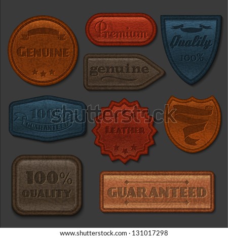 Leather labels collection eps10 Leather labels collection eps10