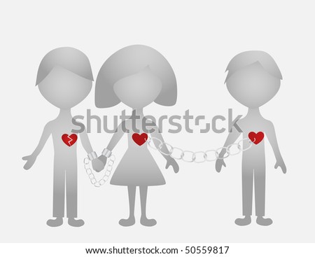 stock vector Love triangle Save to a lightbox Please Login