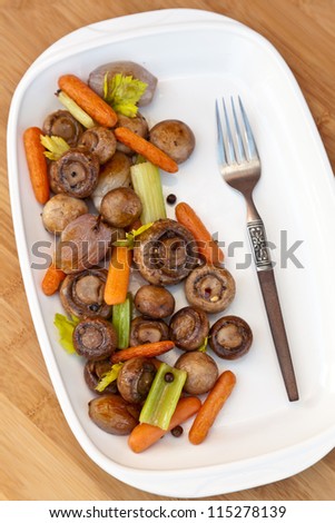 Sauteed mushrooms, celery, onions and carrots