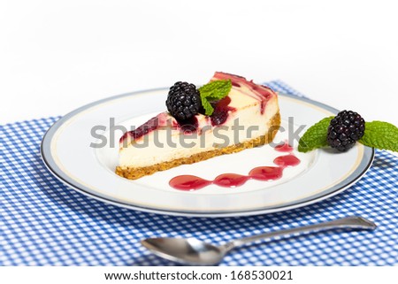Cheesecake with fresh blackberry