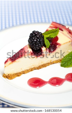 Cheesecake with fresh blackberry