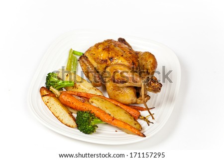 Roasted chicken and vegetables