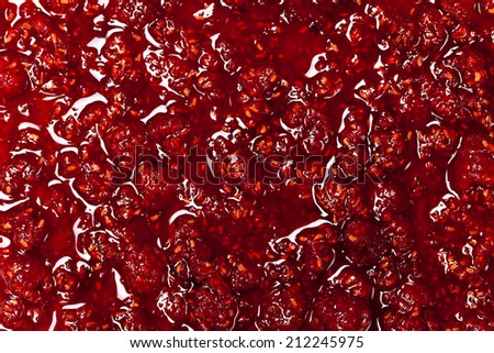 The texture of raspberry jam