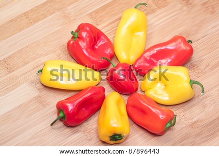 Red yellow orange peppers