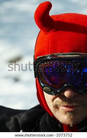 Guy with a red devil hat