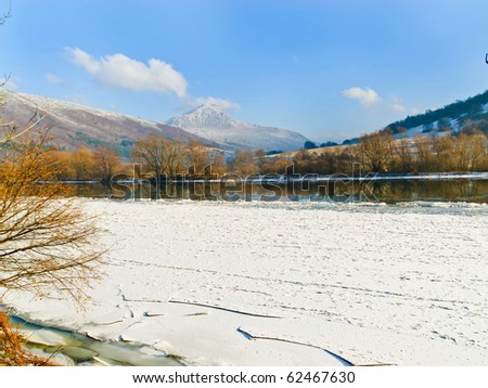 Winter lake. Mara Lake, Slovakia in the ice in winter