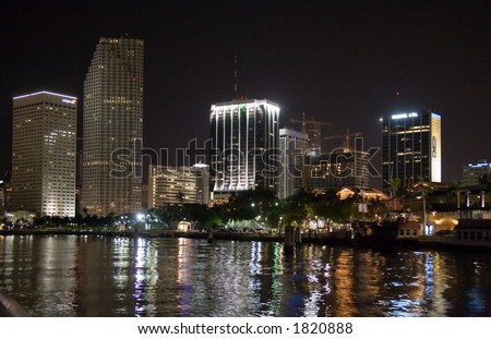 florida miami night from the boat