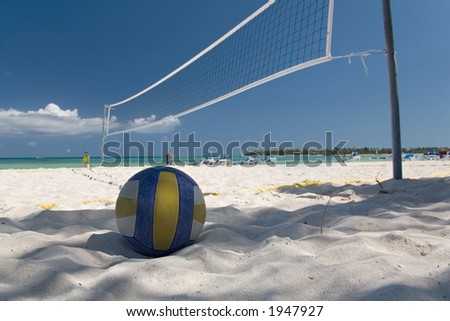 mexico on beach net and ball